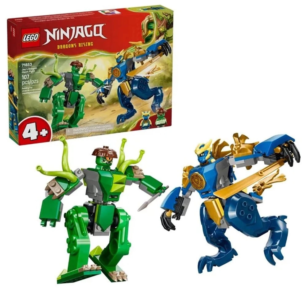 LUTA COM ROBÔ LEGO NINJAGO DRAGÃO DO JAY 107 PEÇAS 71853