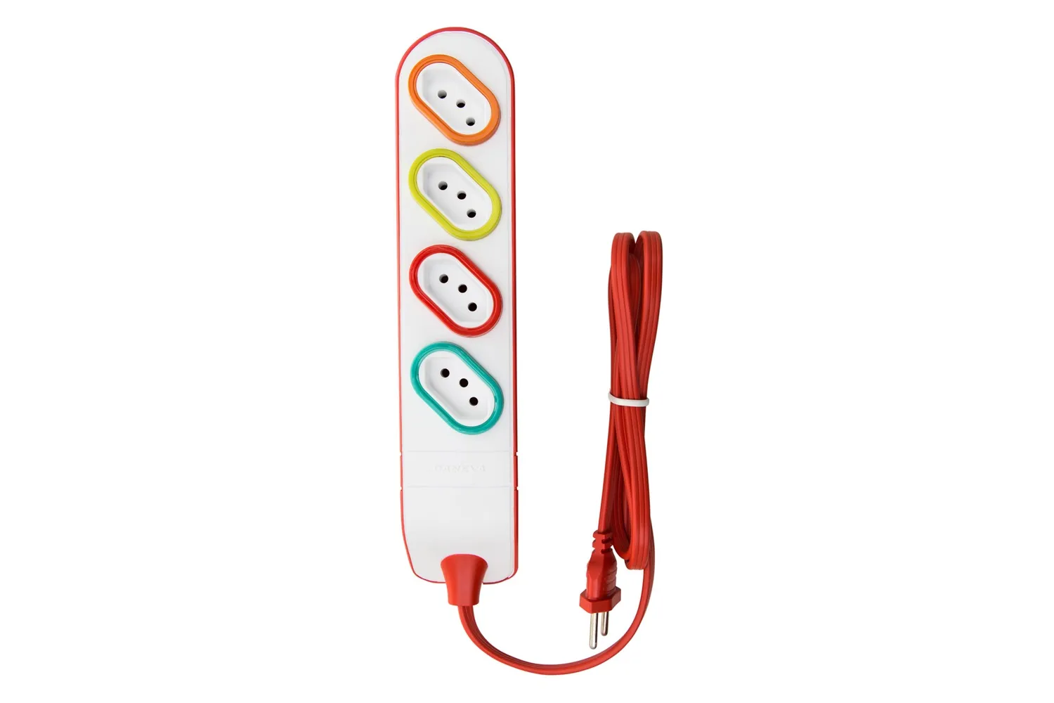EXTENS MULTITOMADA PP 3X0,75 2P+T 10A VERMELHO 1,3 DANEVA