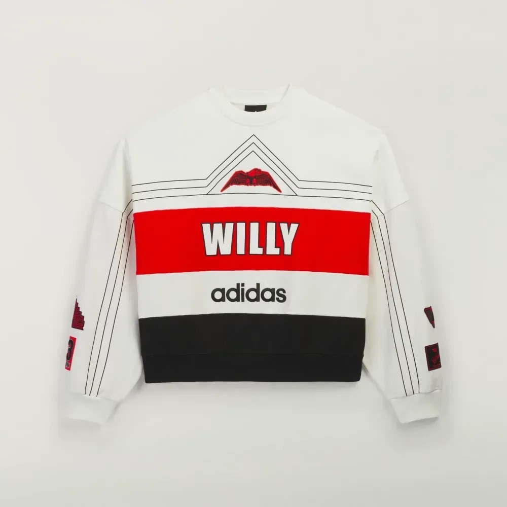 Willy Chavarria x adidas Moletom Crewneck NY Off White — XG, Novo