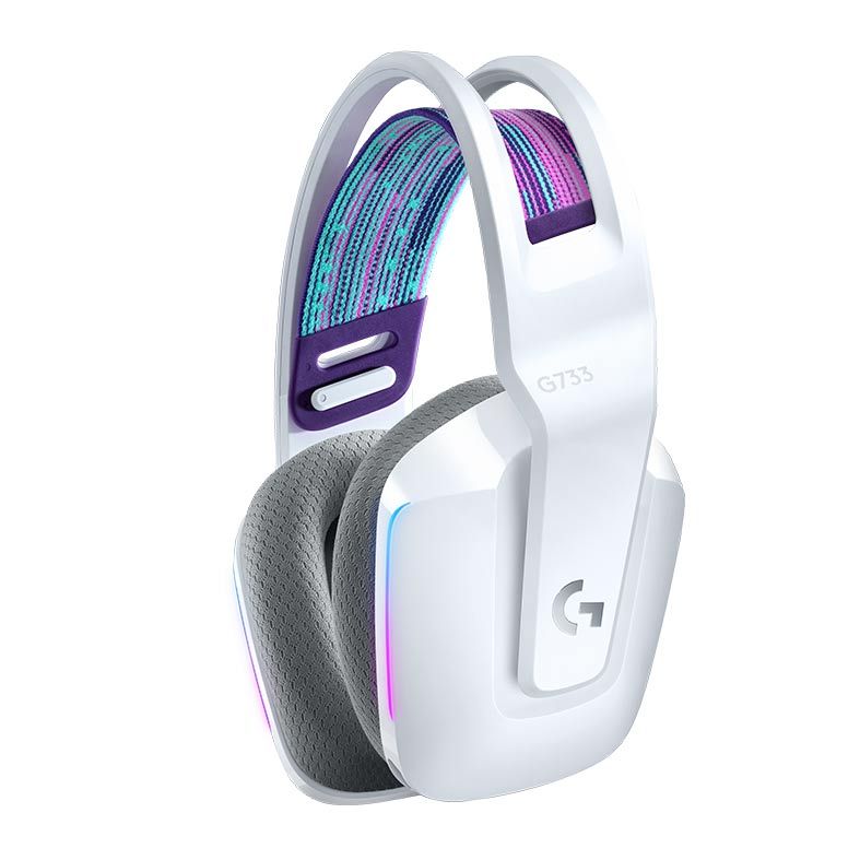 Foto 2 de Headset Gamer Logitech G733 Lightspeed 7.1 Wireless RGB Branco, 981-000882