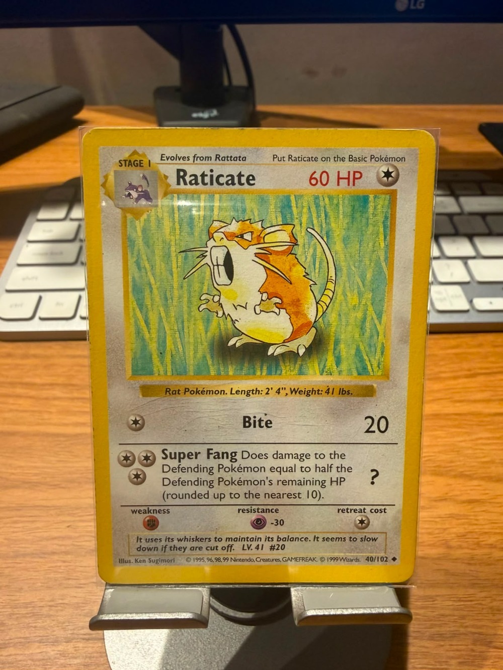 Raticate (40/102) Base Set Pokémon TCG — Moderately Played, Usado