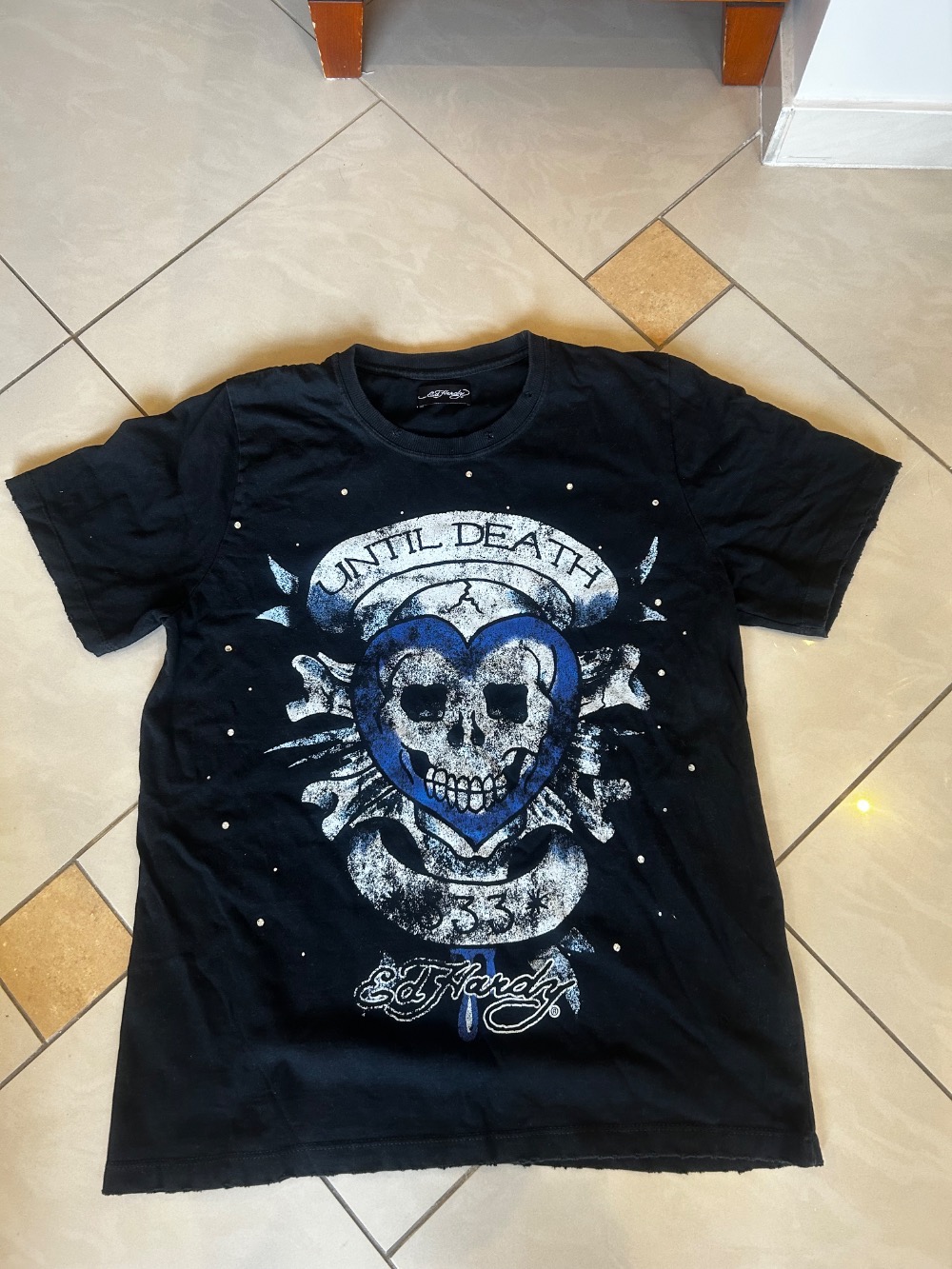 Matuê x Ed Hardy Camiseta Until Death Estonado — G, Usado