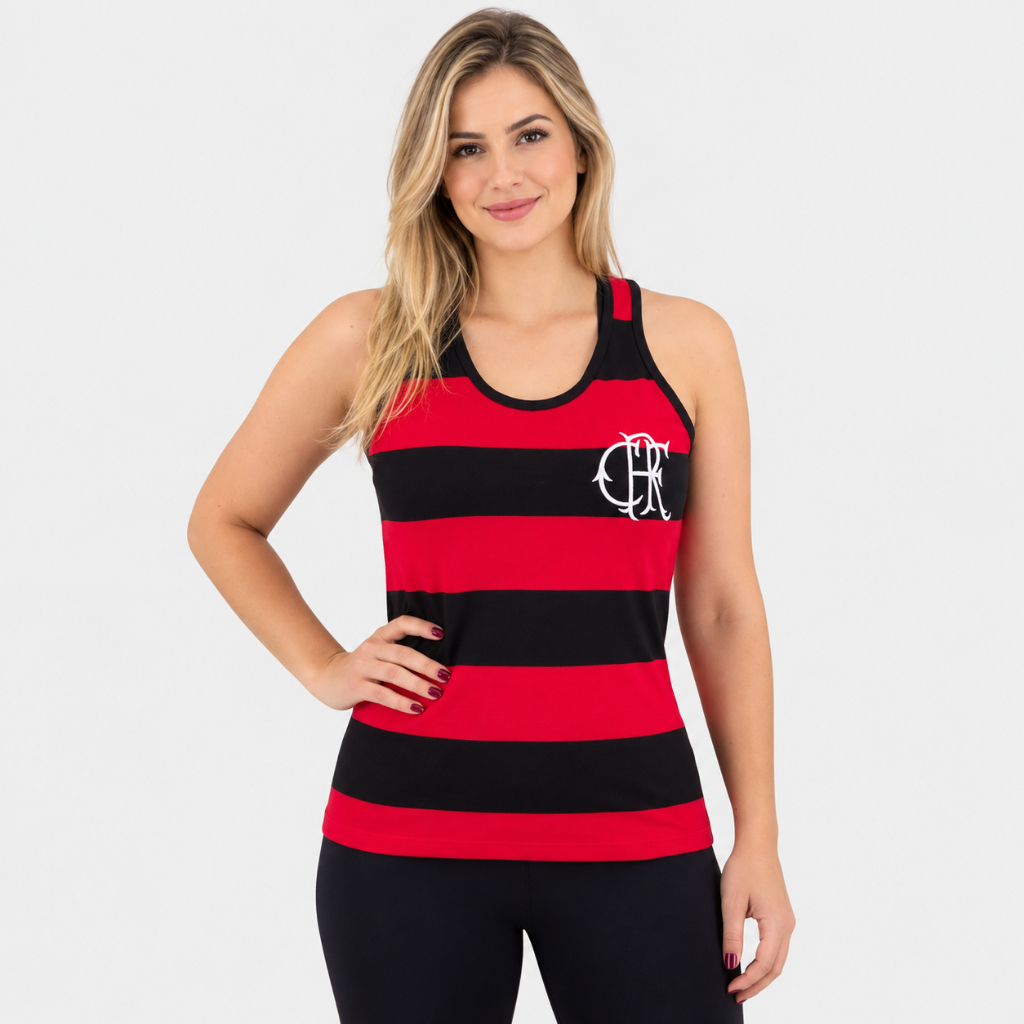 Regata Flamengo FlaTri Feminina - Preto e Vermelho