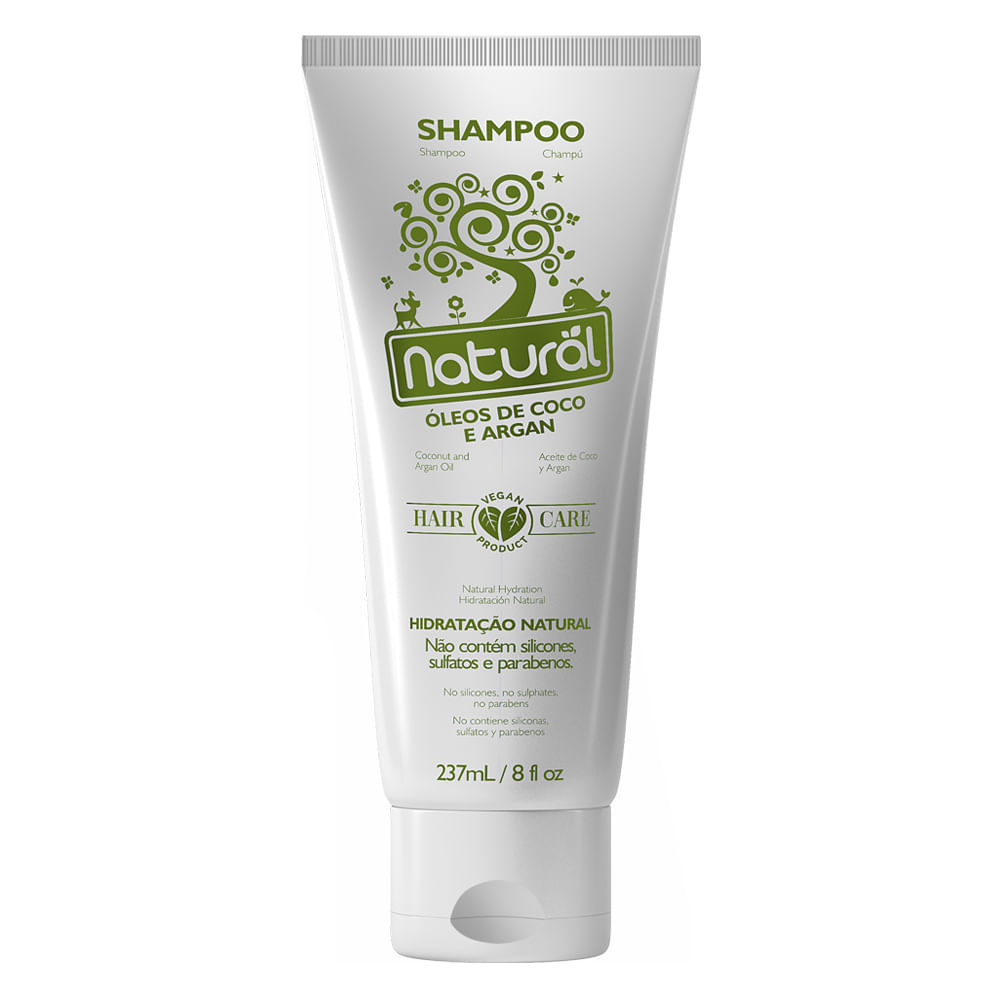 Orgânico Natural Óleo de Coco e Argan - Shampoo — 237ml