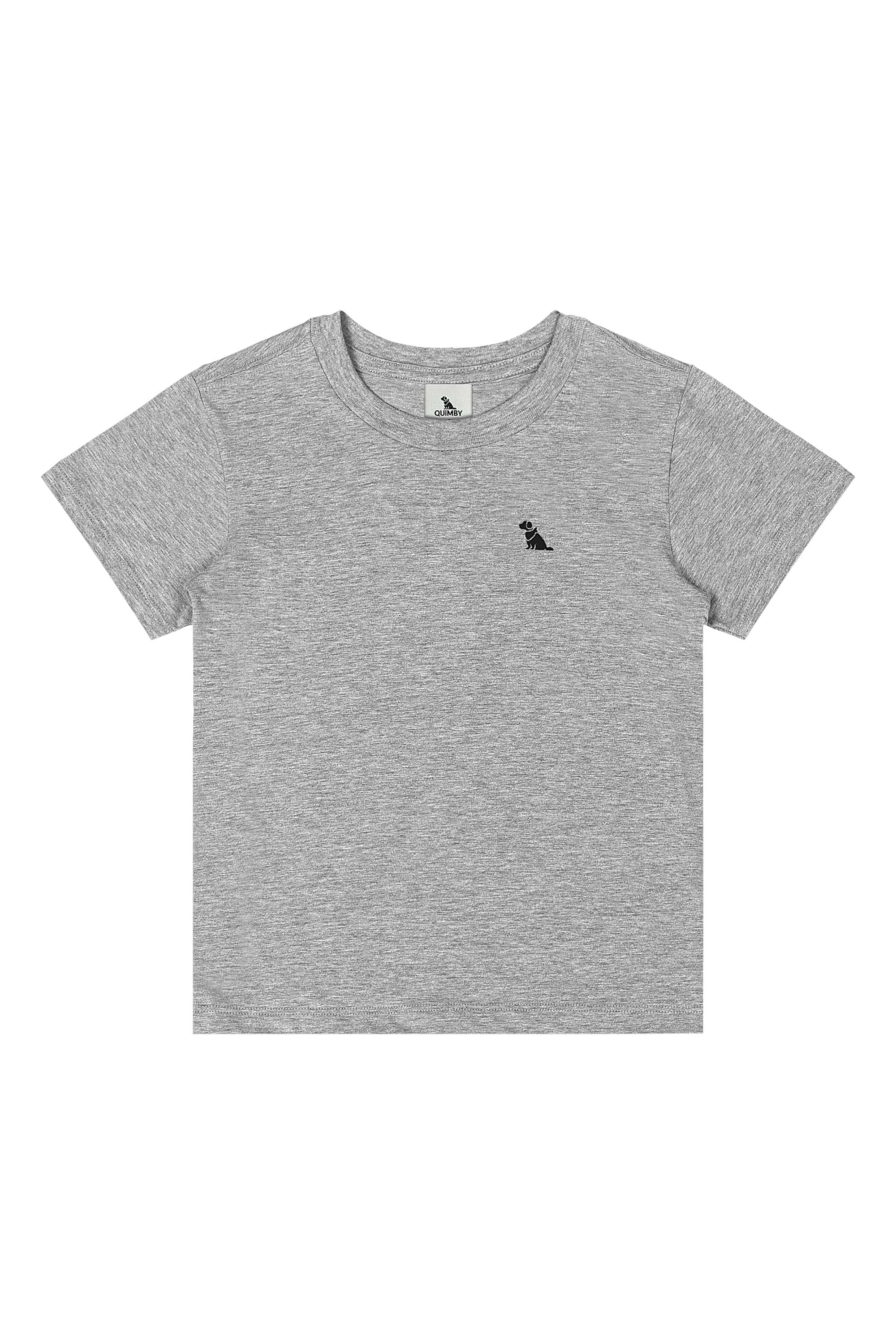 Camiseta Infantil Masculina em Meia Malha (Cinza) Quimby — 01