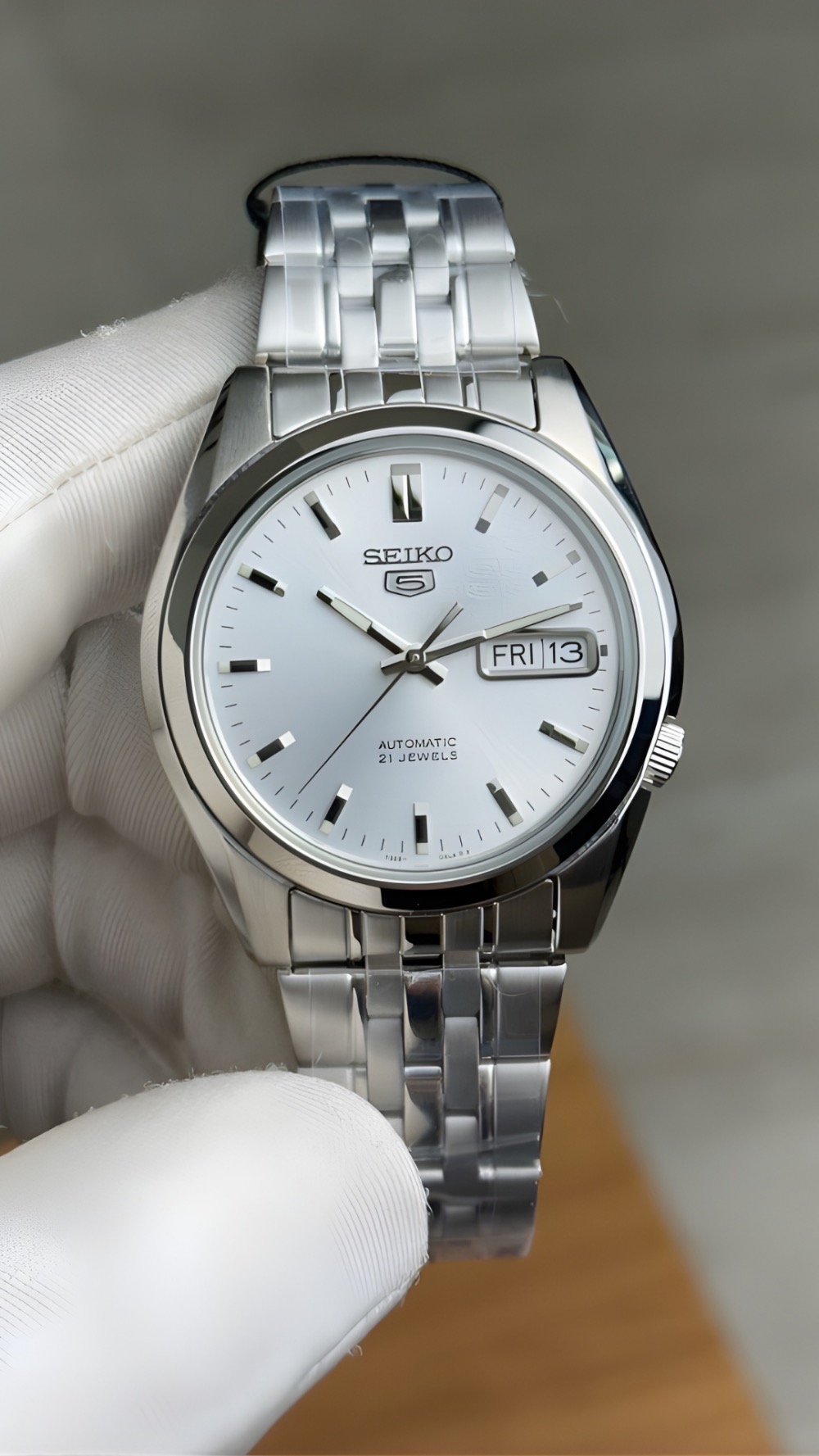 Relógio Seiko Automatic Texture White 38mm — Único, Novo