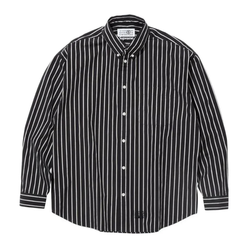 Maison Margiela x Supreme Camisa Stripe Black SS26-W4 — M / G / XG, Novo