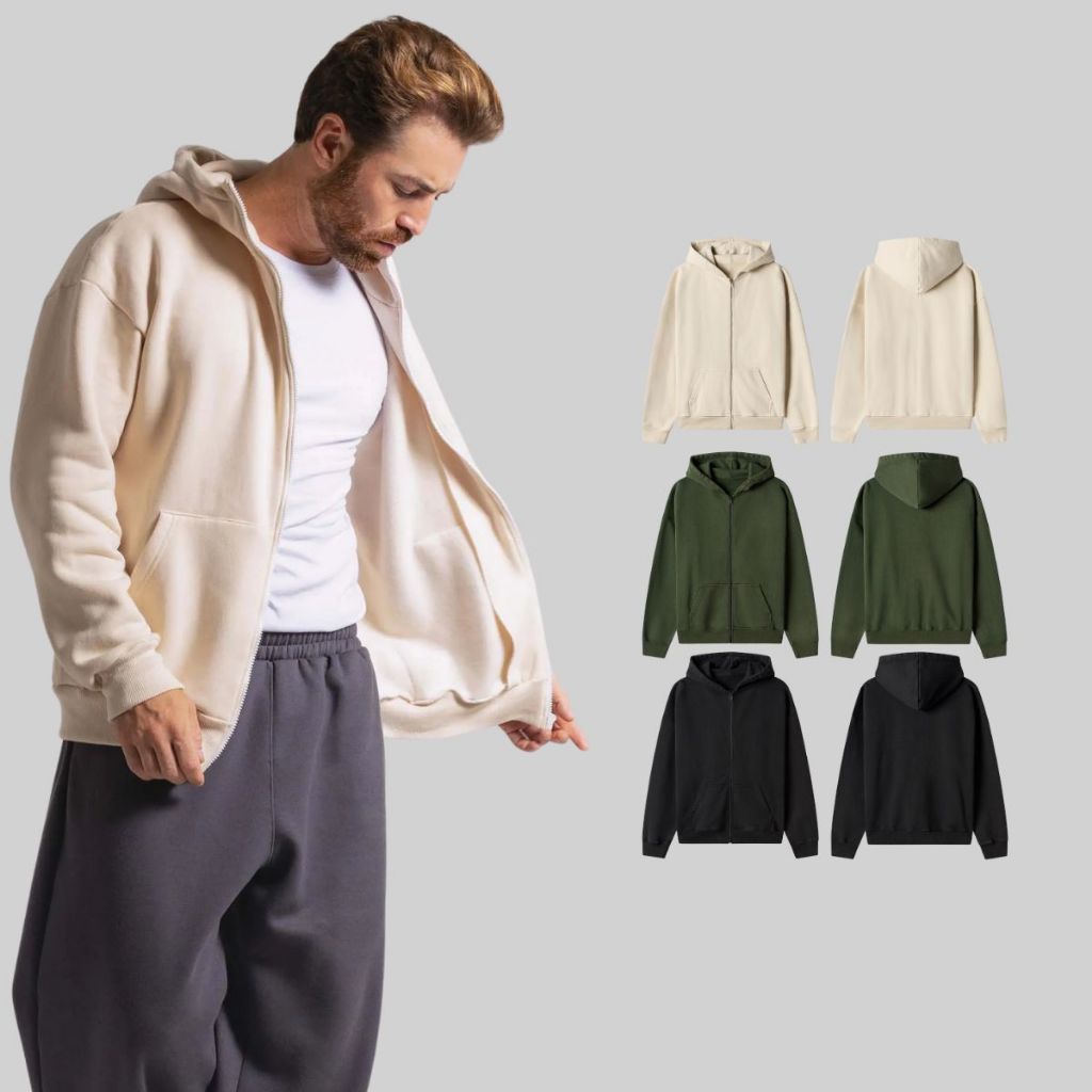 Moletom Canguru com Zíper 2 Cabos 300g Streetwear – BRUNX