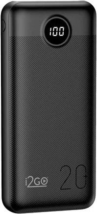 I2go, Carregador Portátil (power Bank) Ultra Rápido 20000mah, Power Delivery 20w, 2 Saídas Usb + 1 Saída/entrada Usb-c, Preto, I2go Pro