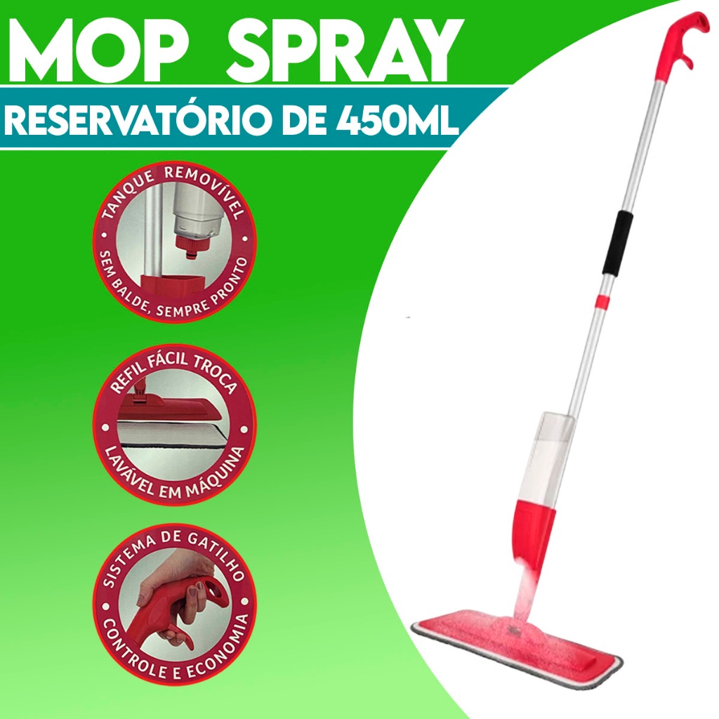 Mop Spray Esfregão Microfibra Rodo de Limpeza Com Reservatorio Condor 450ml