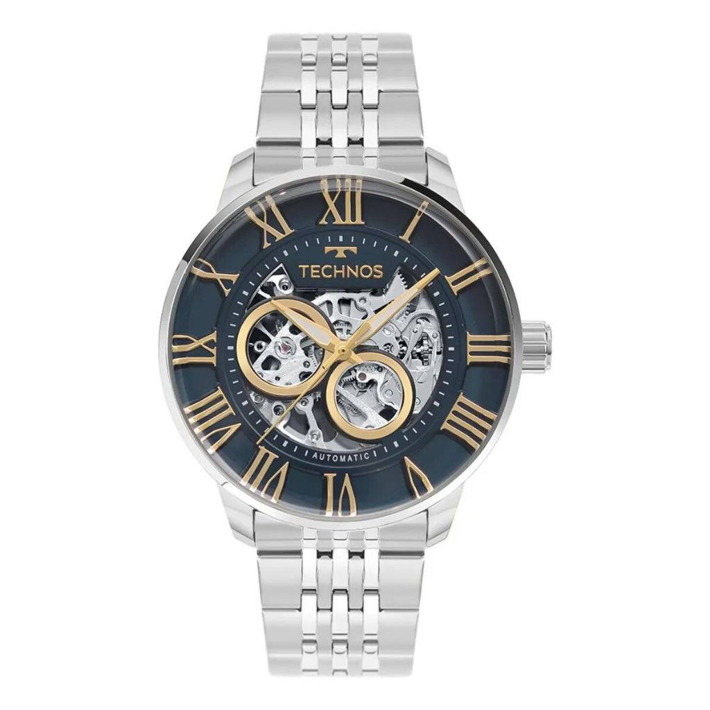 Relógio Technos Masculino Automático Skeleton Aço Inox 5ATM Original G3265AS1A