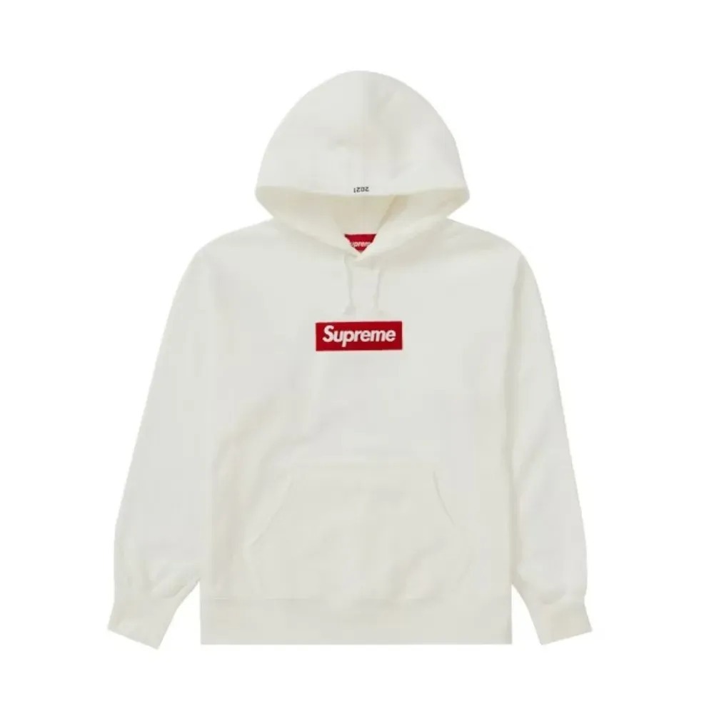 Moletom Supreme Box Logo Hooded White FW21 — P / M / G, Novo