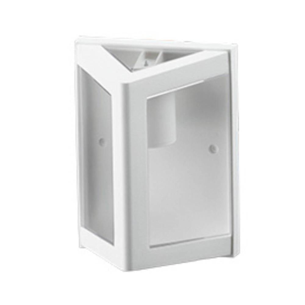 Arandela Triangular Parede Branco E27 Lente Transparente Muro Luminária 20w Dital Bivolt