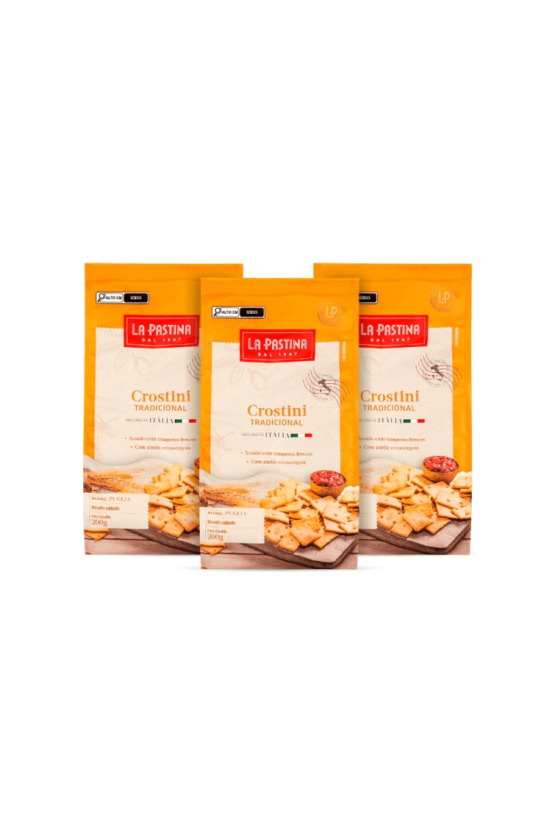 Kit 3 de Crostini Tradicional 200G La Pastina