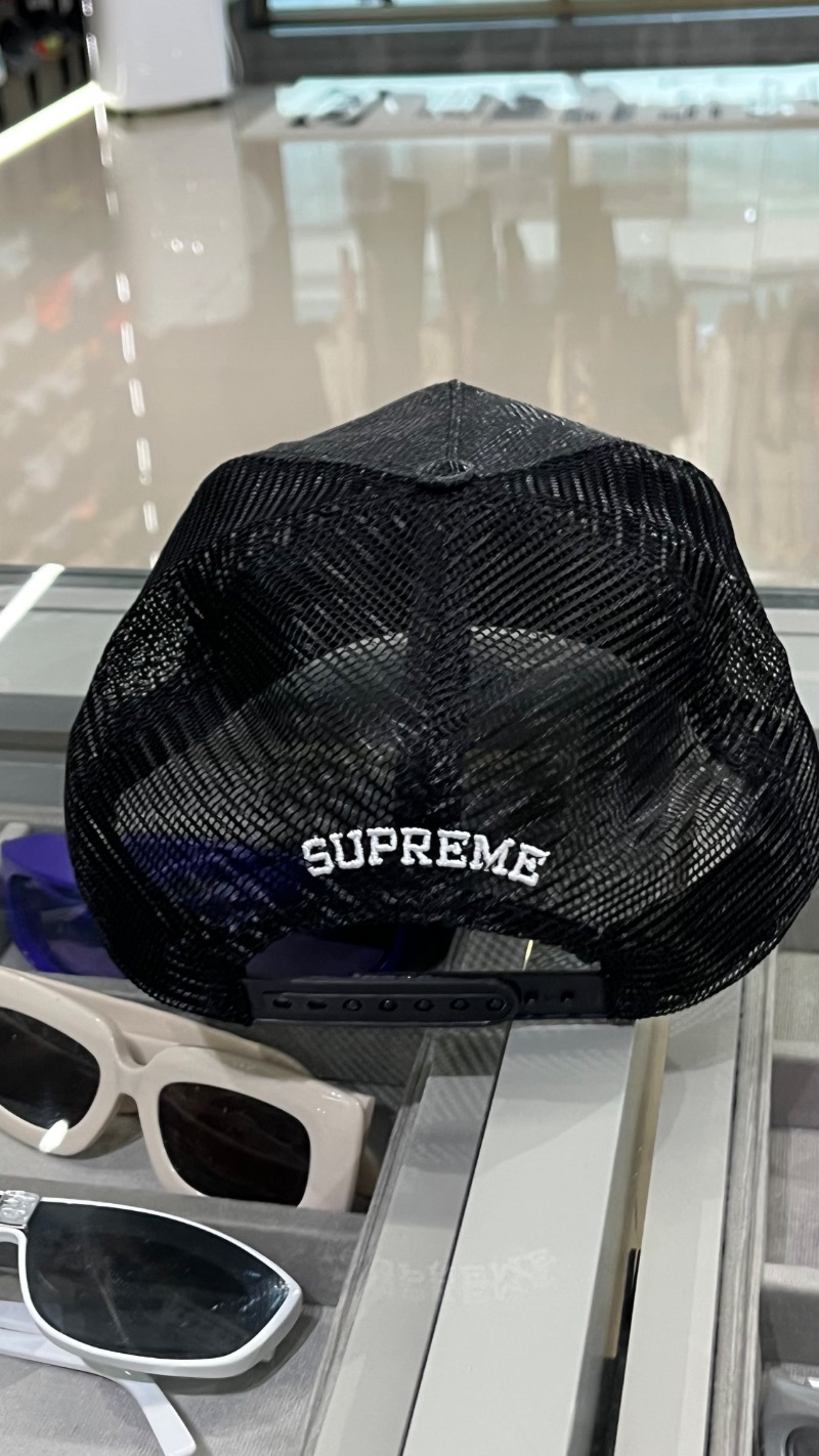 Foto 4 de Boné Supreme Raffia Mesh Back 5-Panel Black SS26-W9 — Único, Novo