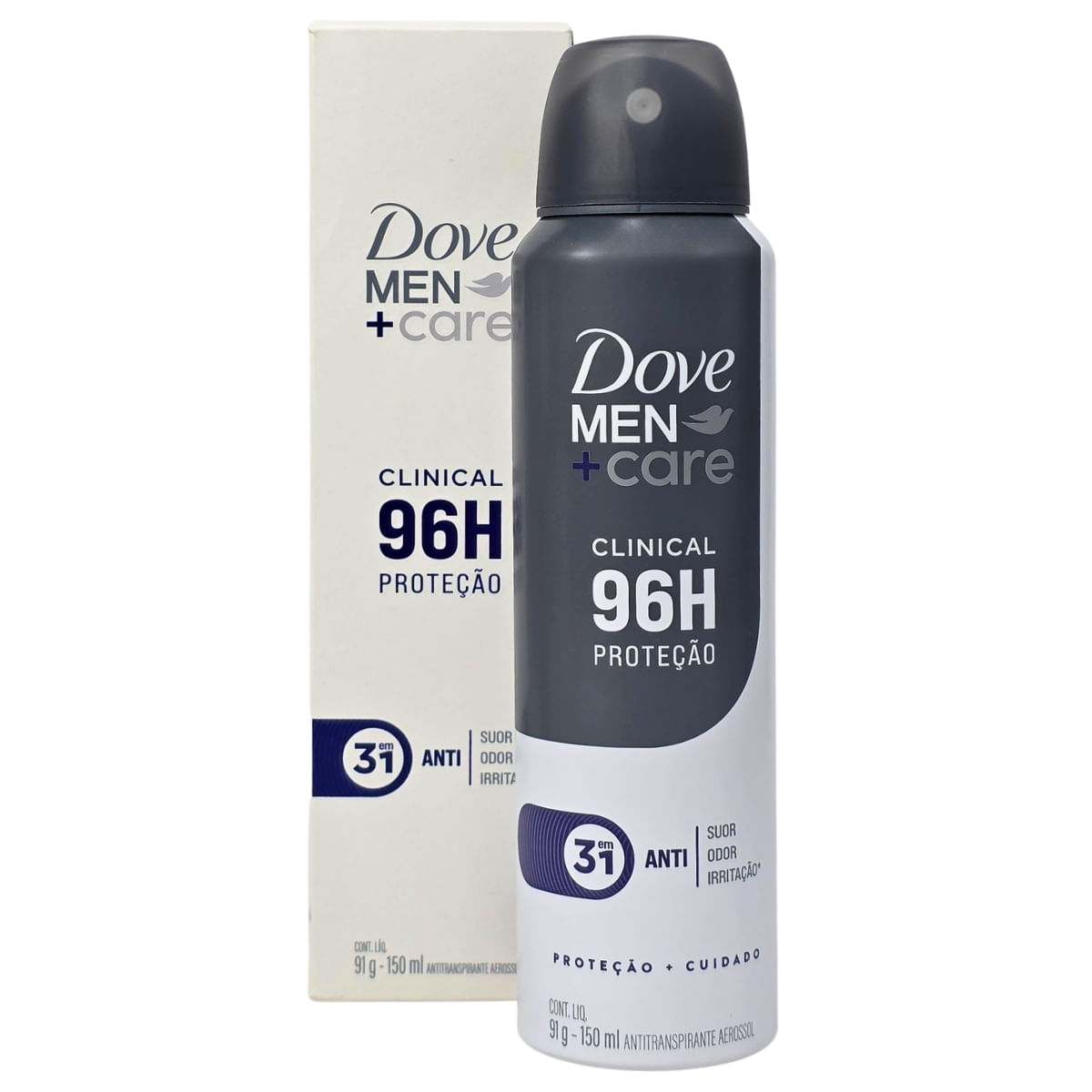Desodorante Aerossol Clinical 96h Proteção 3 em 1 Dove Men + Care 91g/150ml