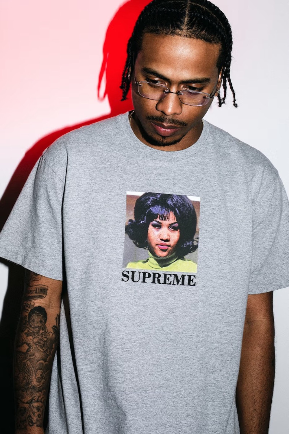 Camiseta Supreme Aretha Tee Heather Grey SS26-W7 — XG, Novo