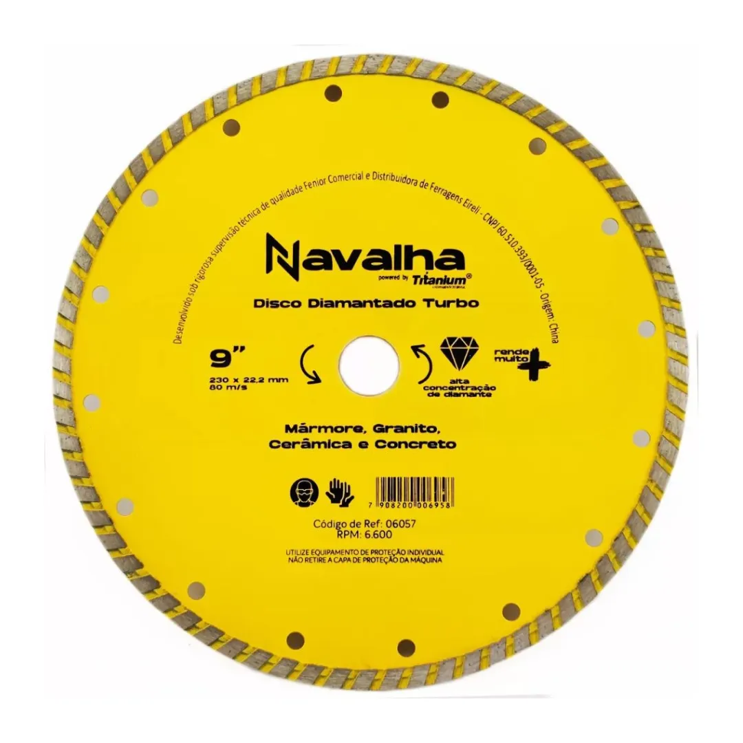 DISCO DIAMANTADO NAVALHA TURBO 9 X TITANIUM