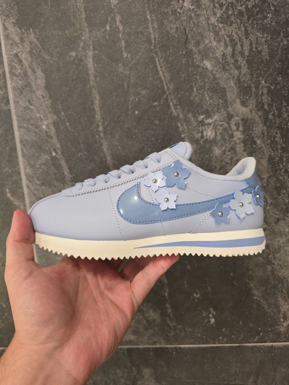 Nike Cortez Leather Florette Hydrogen Blue — 35 / 36 / 37 / 38, Novo