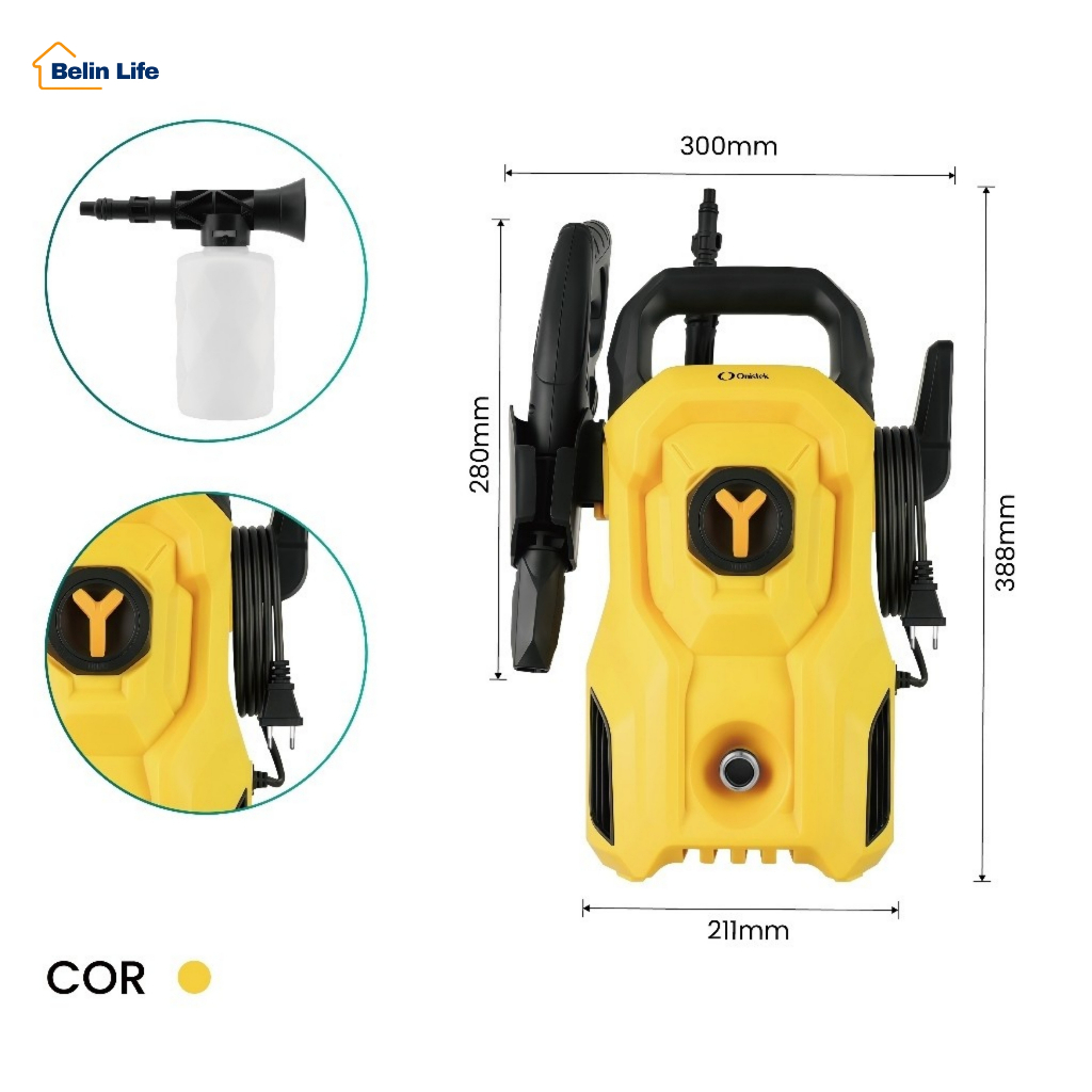 Lavadora de Alta Pressão 1400W Motor de Indução com Kit Completo para Carro Opções 127V e 220V