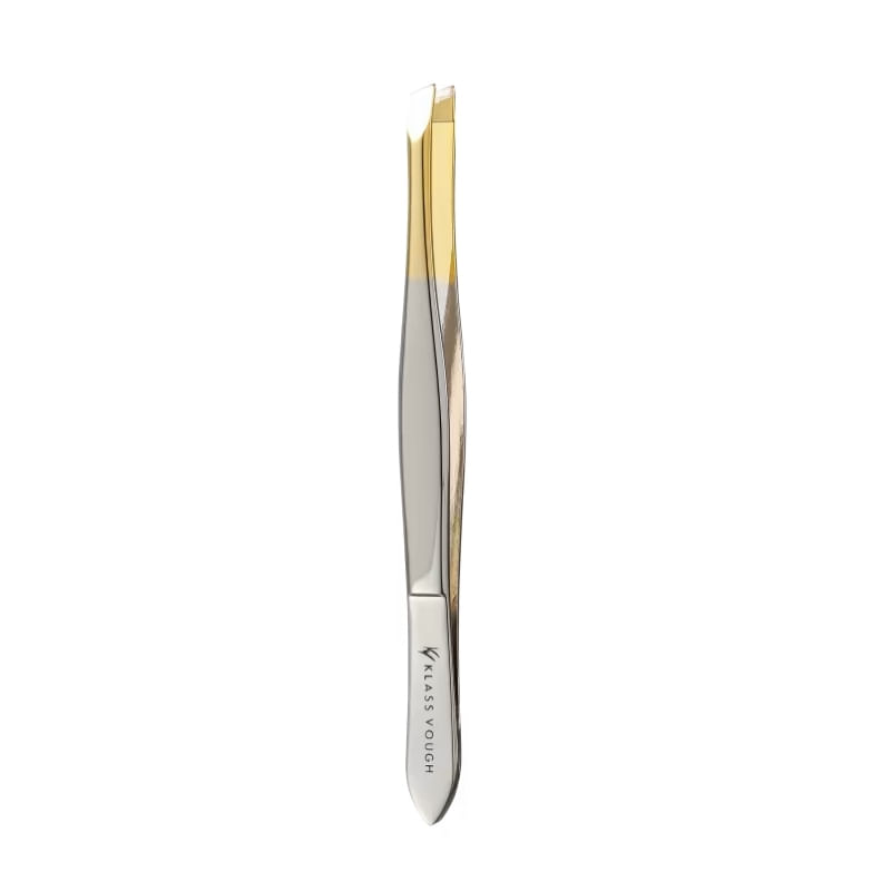 Pinça Ponta Chanfrada Dourada para Sobrancelhas Aço Inox Esterilizável TW085HG Klass Vough