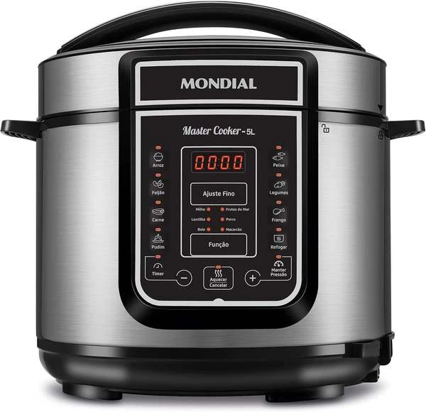Mondial Panela De Pressão Digital, Master Cooker - 5l, 220v, Preto, 900w - Pe-38