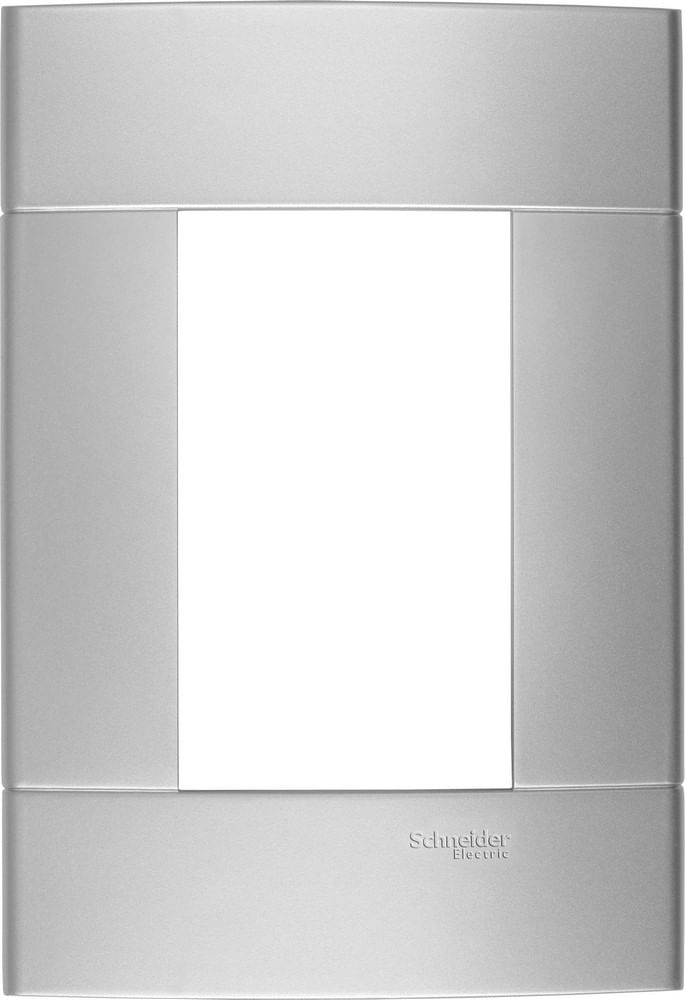 Placa 4x2 3 Postos Prata Decor Schneider