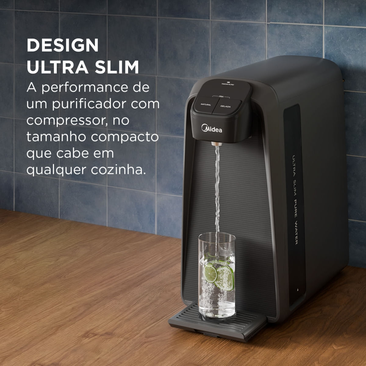 Foto 4 de Purificador de Água Slimpure com Compressor Cinza Midea 110