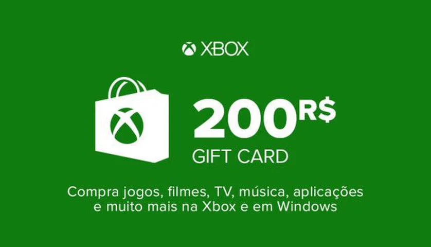Gift Card Xbox R$200 - Vale-presente para Jogos e Assinaturas