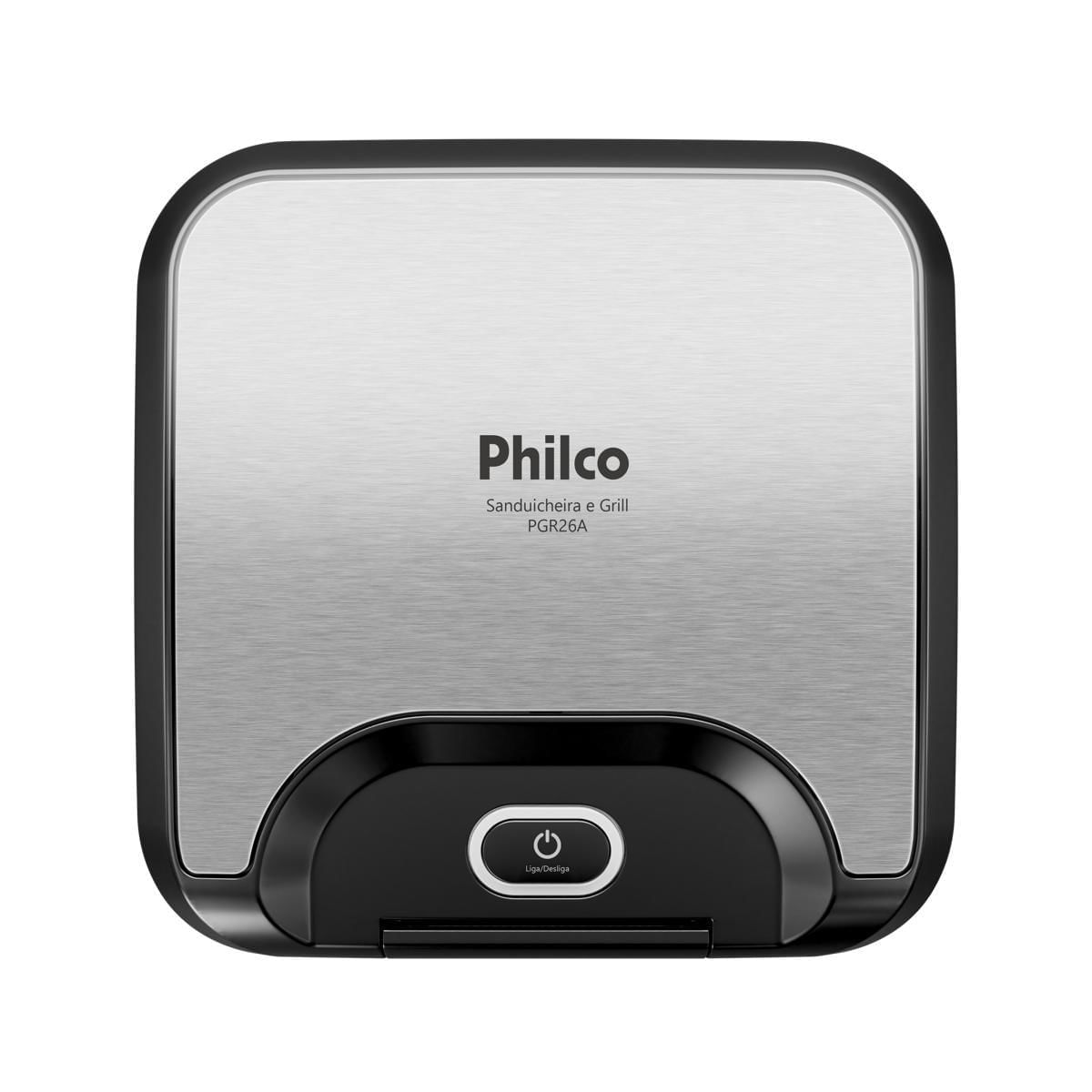 Sanduicheira e Grill Philco 2 em 1 Inox 800W PGR26A 110