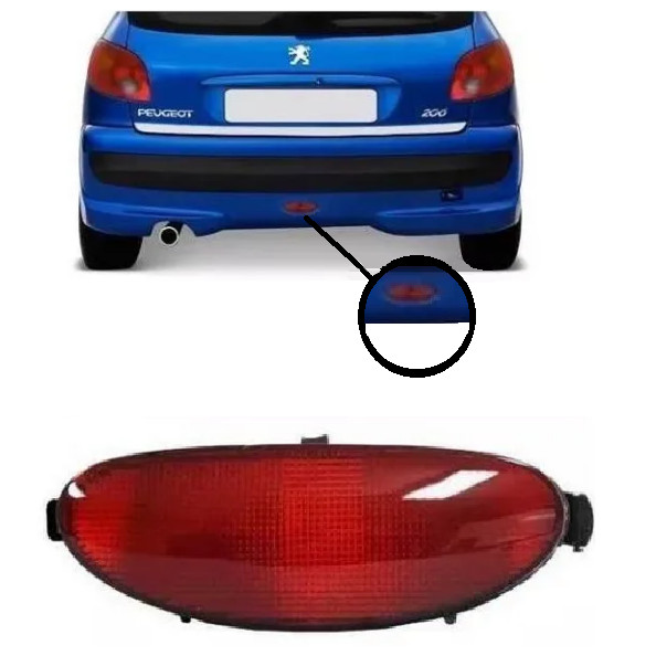 Lanterna Neblina Parachoque Traseiro Peugeot 206 Rubi