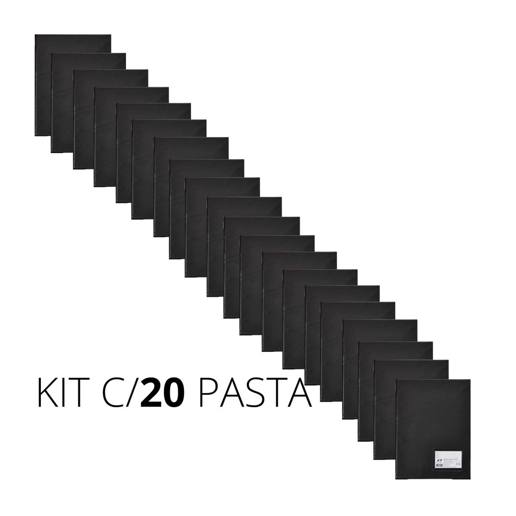 KIT 20 PASTA CATÁLOGO 50 ENVELOPES PRETA