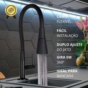 Torneira Bancada Cozinha Gourmet Flexivel