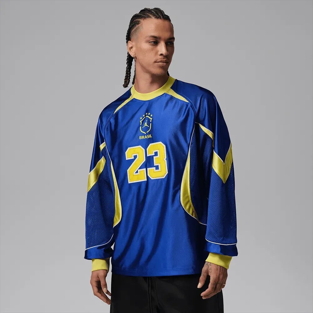 Camiseta Air Jordan Manga Longa Brasil Goleiro Blue — XXG, Novo