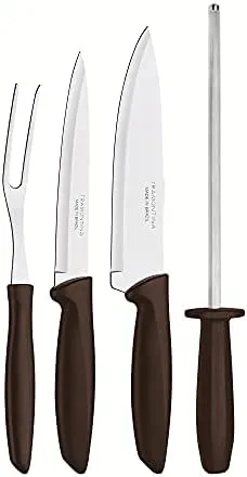 JOGO CHURRASCO INOX 5PC POLYWO VERM TRAMONTINA