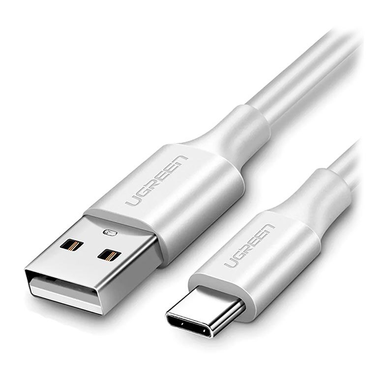 Cabo UGREEN USB-A para USB-C Nickel Plating, 1m, Branco, UG-60121