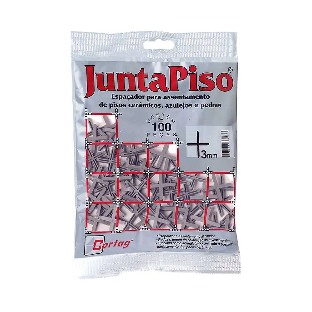 Espaçador Juntapiso 3mm 100un Cortag
