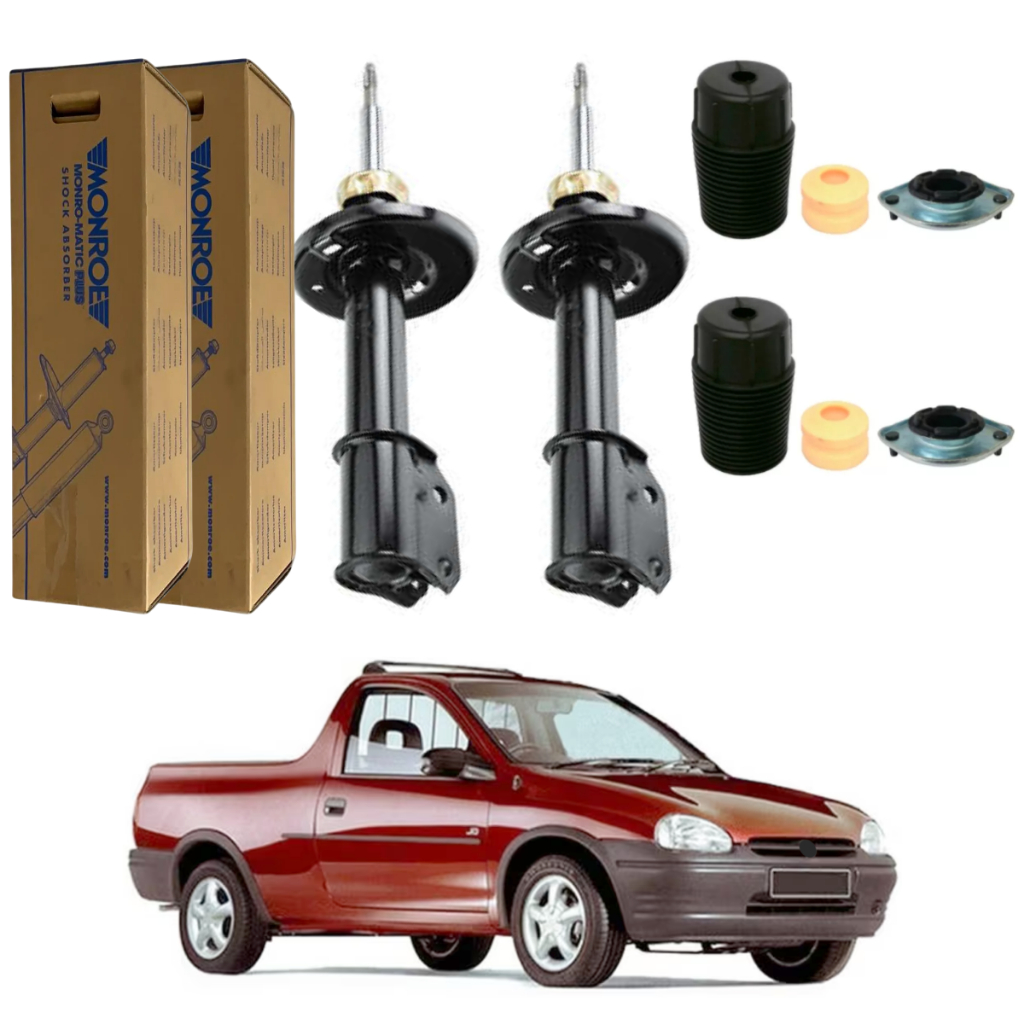 PAR AMORTECEDOR DIANTEIRO PICK-UP CORSA 1995 A 2003 MONROE + KITS
