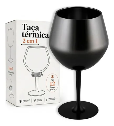 Taça Térmica Inox 414ml Gin Vinho Coquetel