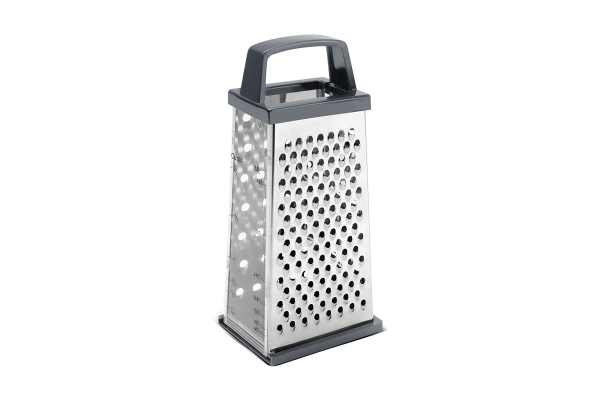 Ralador 4 Faces com Visor Brinox Top Pratic 20,5 cm Aço Inox Preto Preto