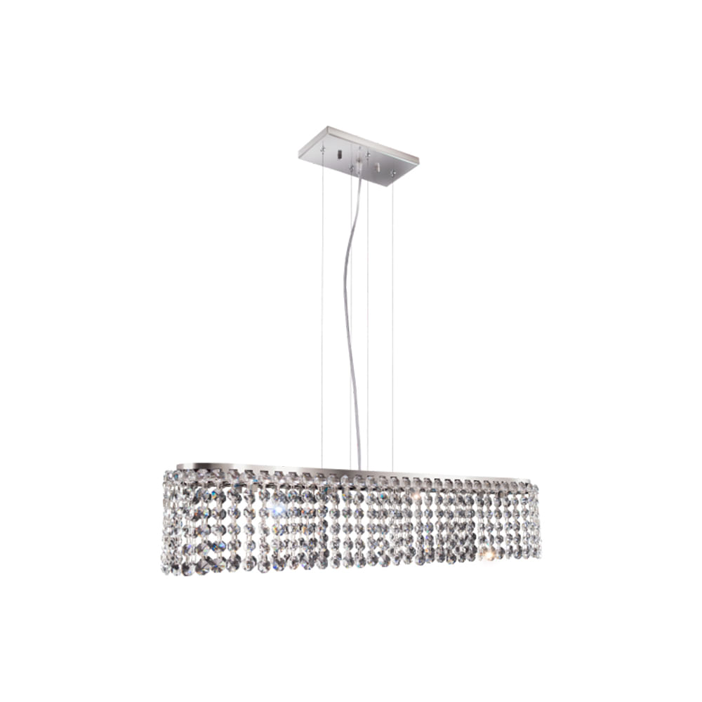 Pendente Milano Cristal Retangular 4 Luzes G9 LLumm Bronzearte