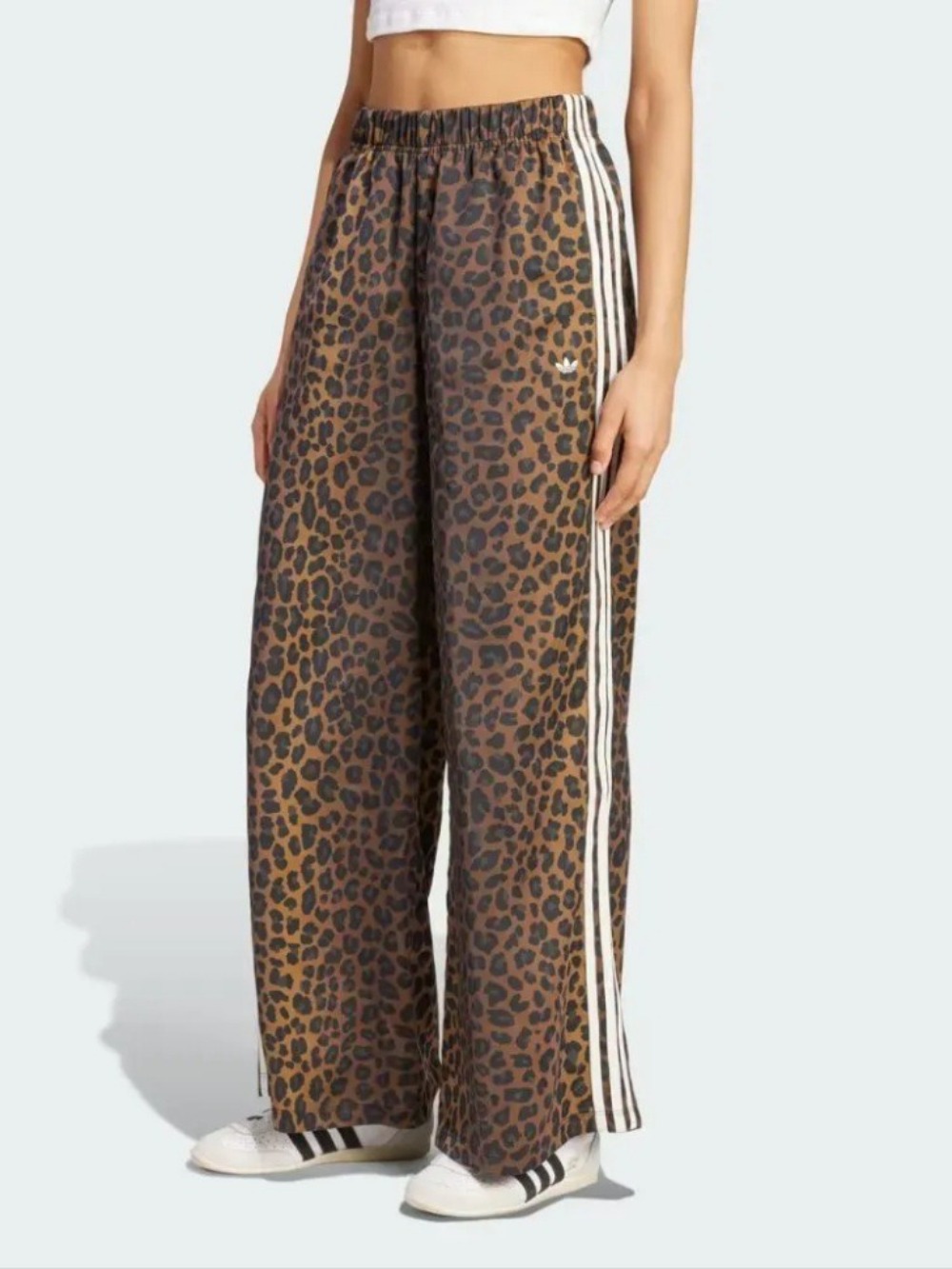 Calça adidas Wide Leg Satin Multicolor Bronze Strata — PP, Novo