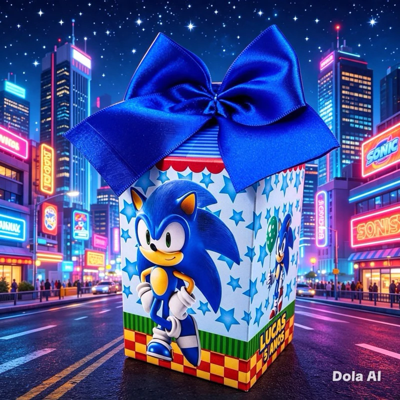 20 Caixinhas Personalizadas Sonic - Kit festa Sonic
