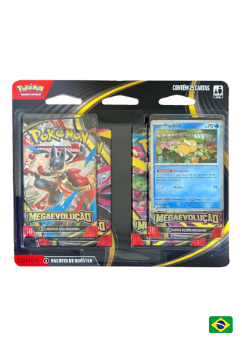 Blister Triplo ME01 Megaevolução (Psyduck) Pokémon TCG EN-US — Único, Novo