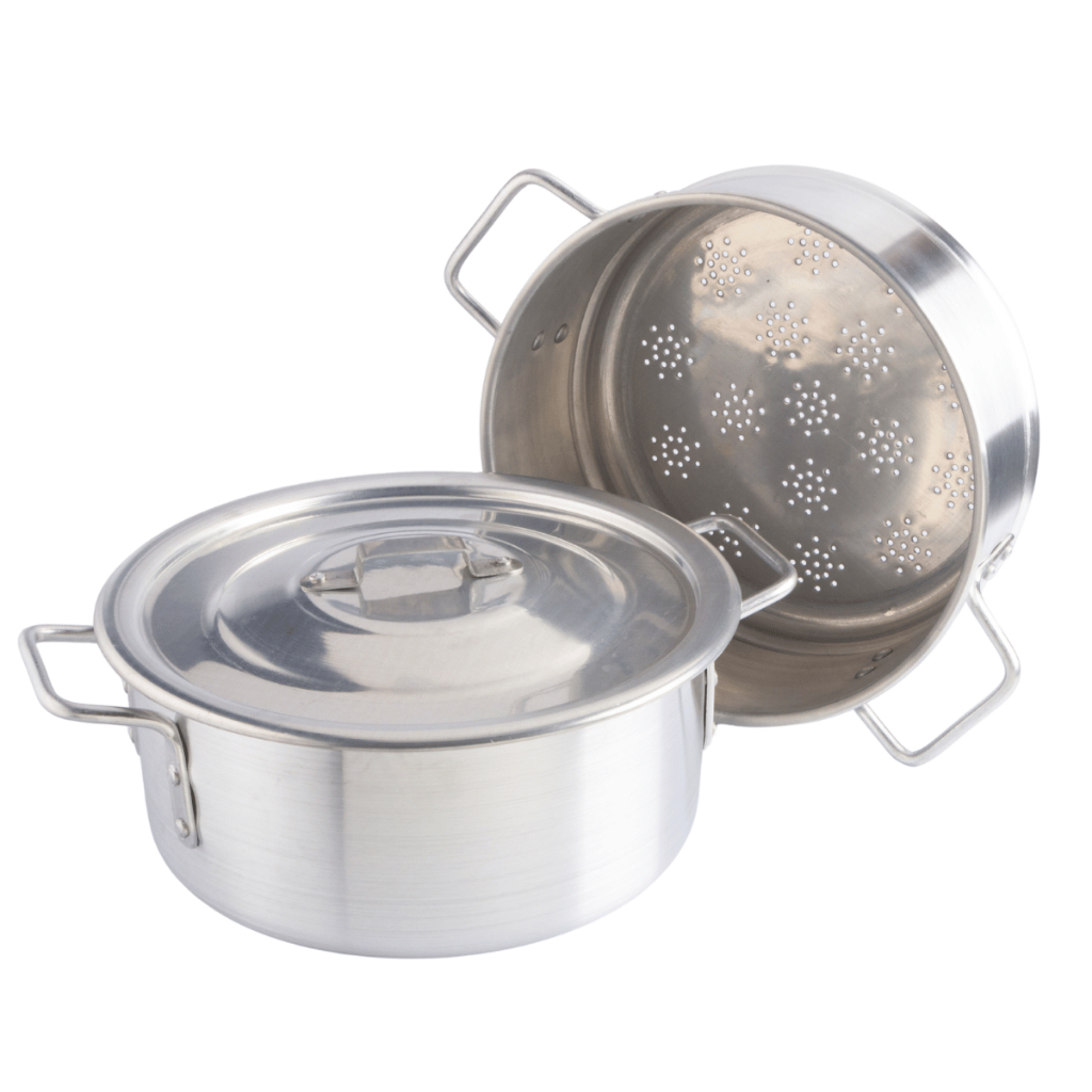 Panela Caçarola A Vapor Alumínio Polido Profissional 28Cm 8L Nacional