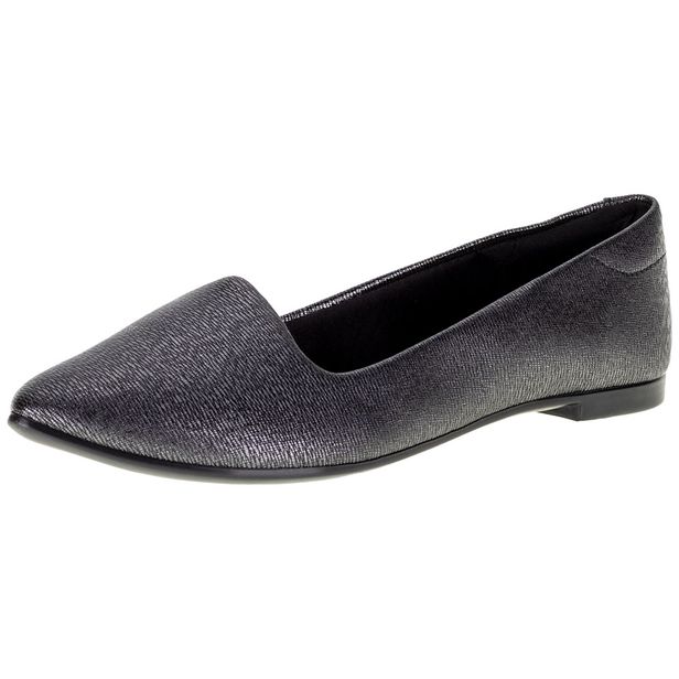 Sapatilha Feminina Flat Moleca - 5635816 PRETO/CINZA 35