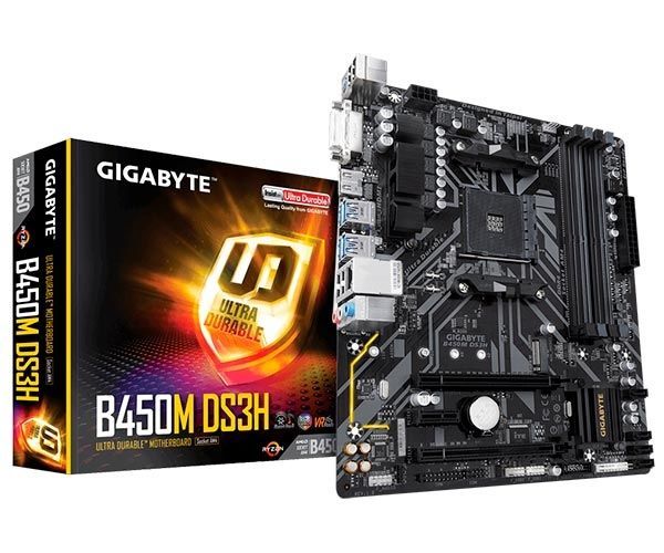 Foto 2 de Placa Mae Gigabyte B450M DS3H, DDR4, Socket AM4, Chipset AMD B450, B450M-DS3H-DDR4