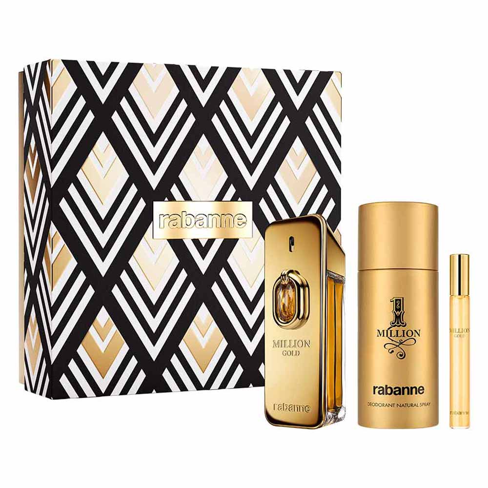 Kit Rabanne - Perfume Million Gold Elixir Parfum Intense + Desodorante + Travel Size — Kit