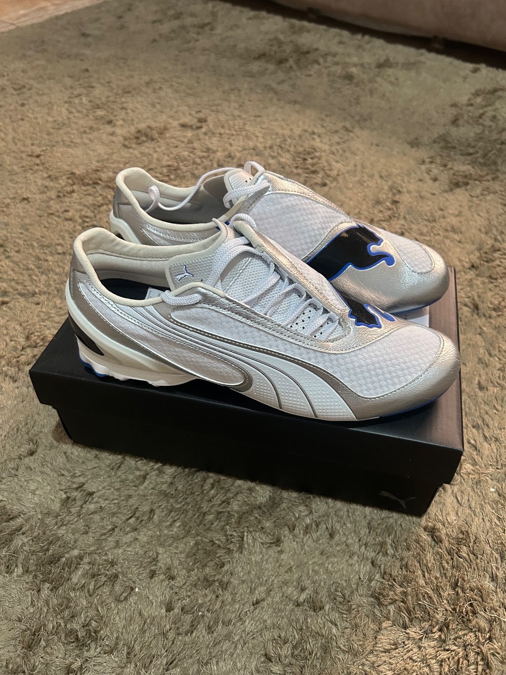 Puma V-S1 Metallic White Silver — 43, Novo