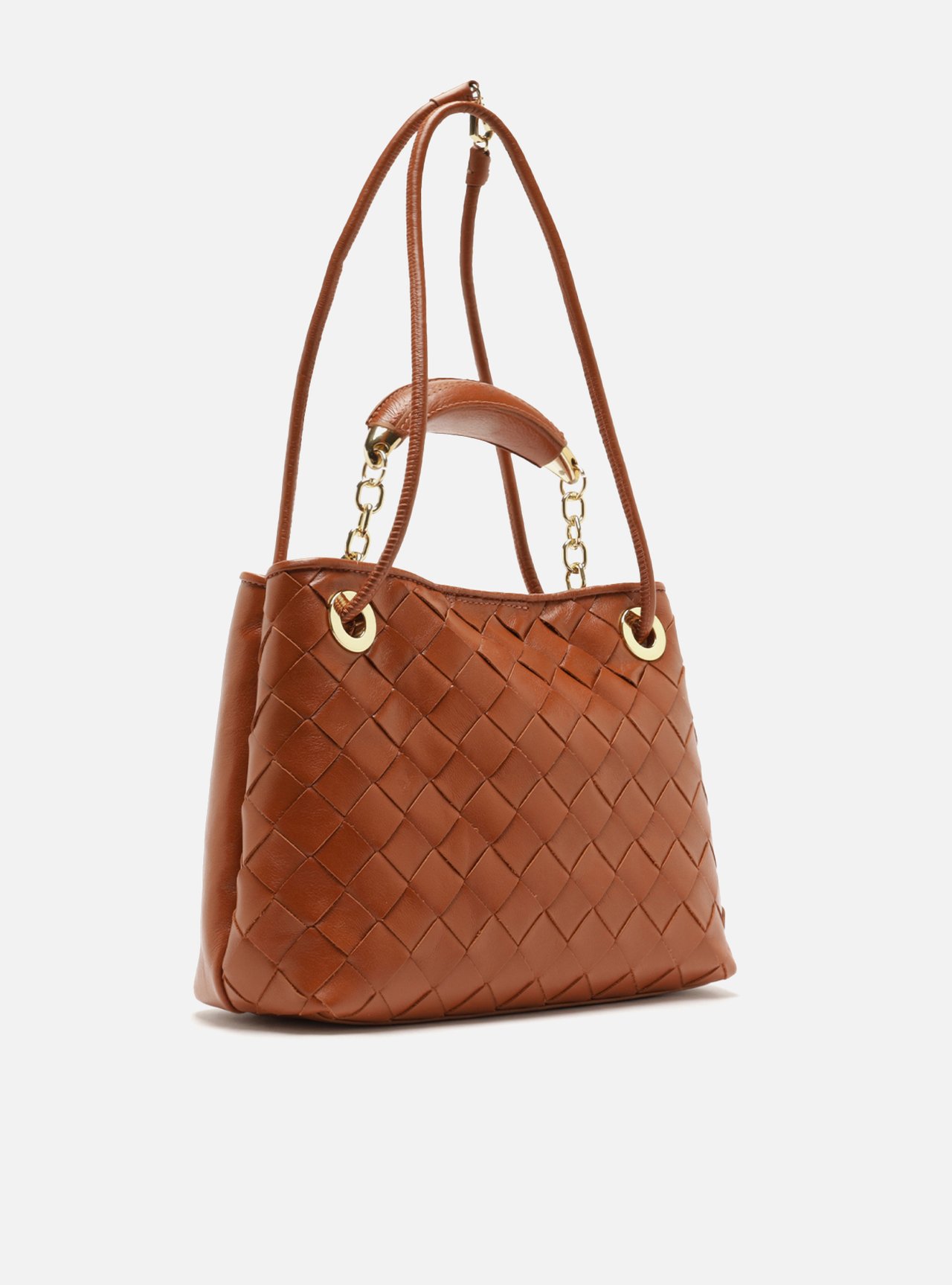 Foto 5 de Bolsa Tote Laranja Couro Média